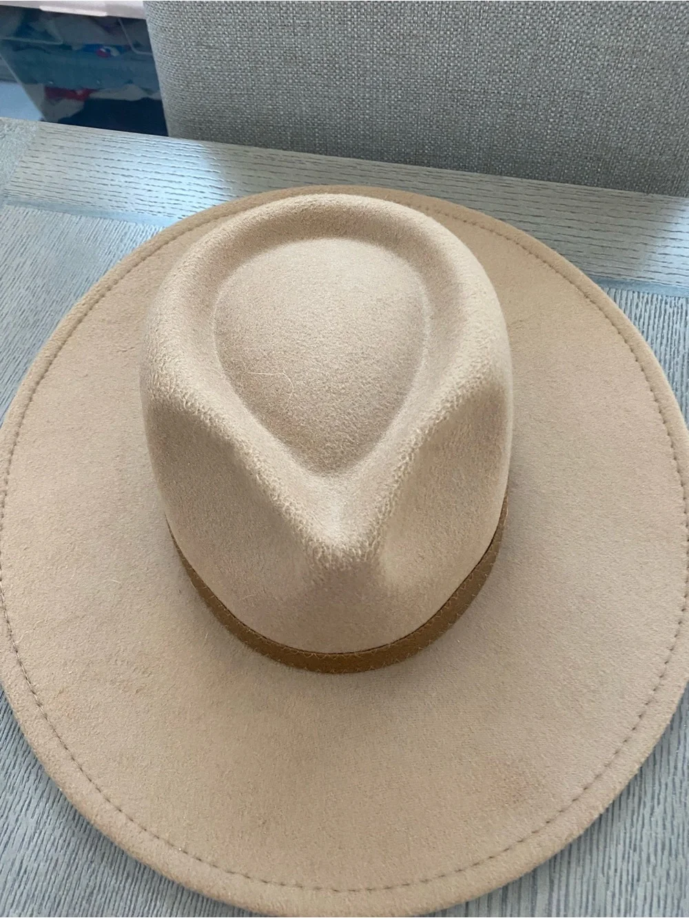 FRYE camel colored wool felt wide brim fedora new with tag festival